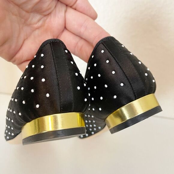 CHARLOTTE OLYMPIA BALLET FLATS black and white polka dots 37 - Picture 8 of 14